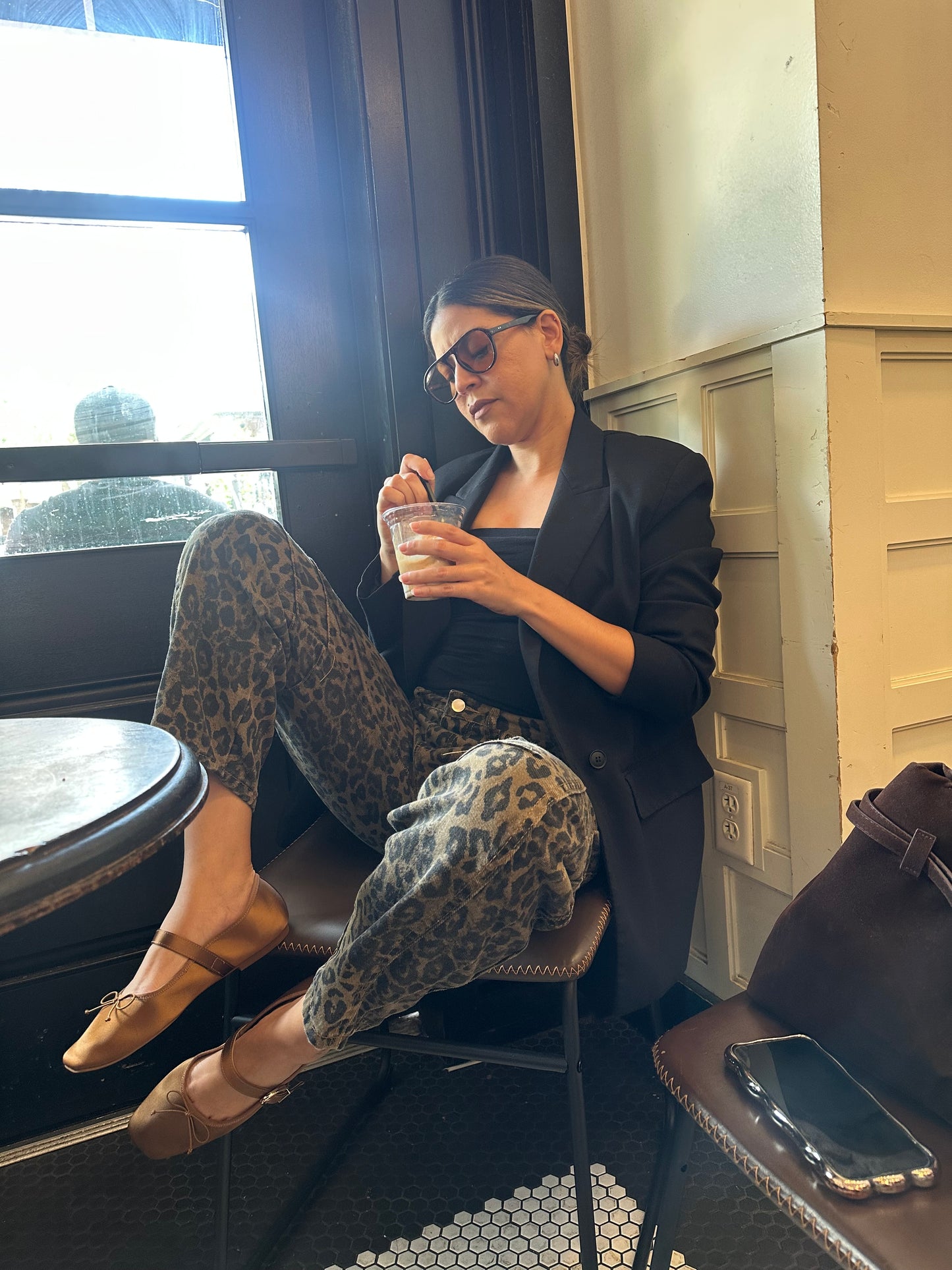 Leopard Print Wide-Leg Pants