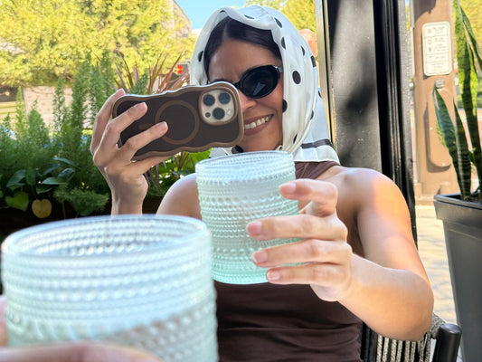 Polka Dots Square Color Block Scarf