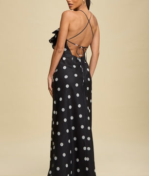 Polka Dot Floral Maxi Dress