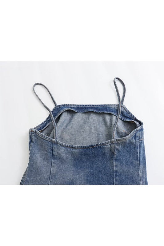 Lace Denim Patchwork Dress