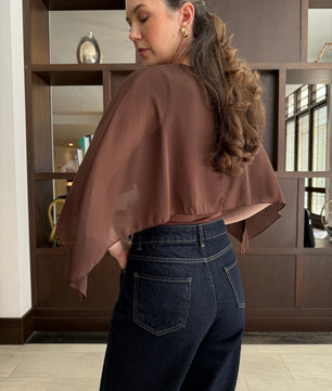 Elegant Cape Sleeve Top