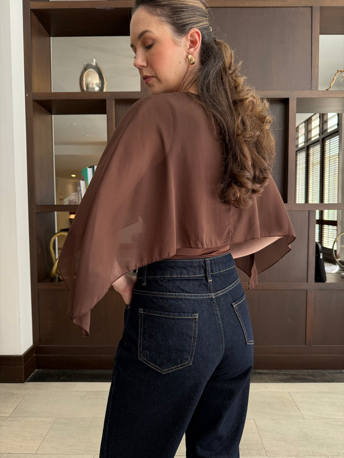Elegant Cape Sleeve Top