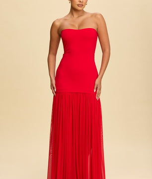 Tube Maxi Dress  Shirred Chiffon