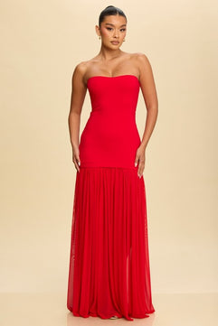 Tube Maxi Dress  Shirred Chiffon