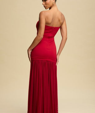 Tube Maxi Dress  Shirred Chiffon