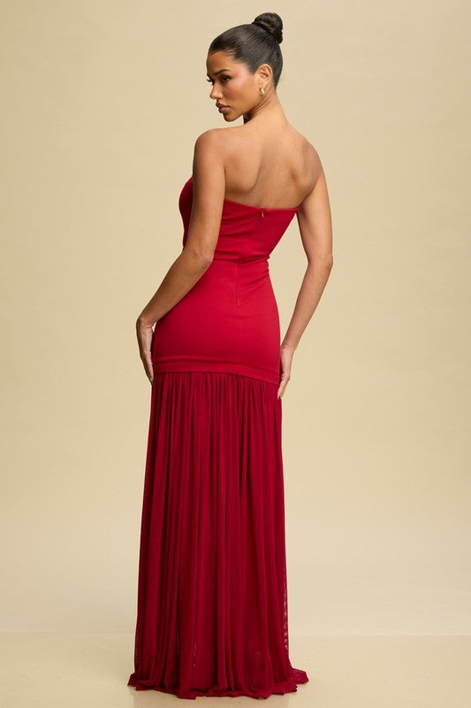 Tube Maxi Dress  Shirred Chiffon