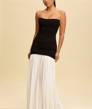 Tube Maxi Dress  Shirred Chiffon
