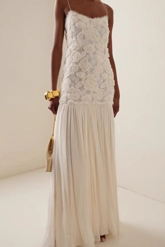 Floral Applique Cami Maxi Dress