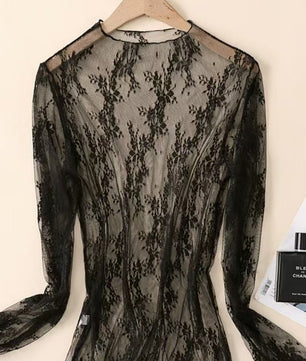 LACE MESH SHEER TOP