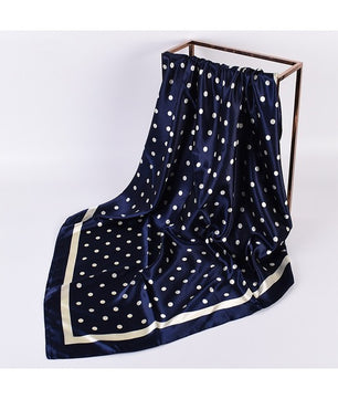 Polka Dot Faux Silk Square Scarf