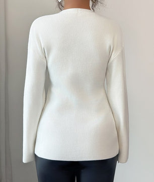 Elegant Front Split Cardigan Sweater
