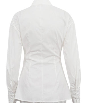 Asymmetrical Button-up White Shirt