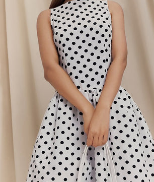 Polka Dot Sleeveless A-line Dress