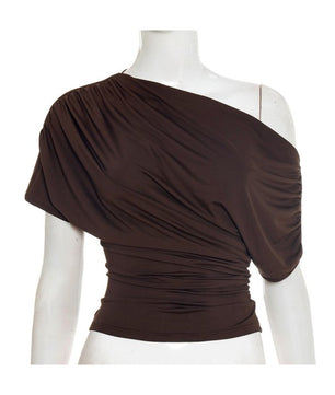 One-shoulder Draped T-shirt