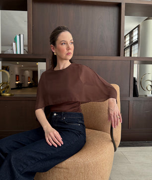Elegant Cape Sleeve Top