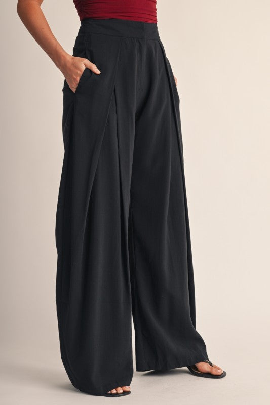 Modal Pleated Wide Leg Trousers
