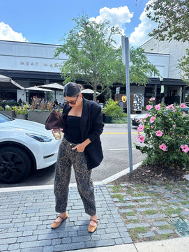 Leopard Print Wide-Leg Pants