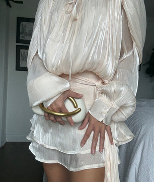 Pleated Belted Mini Dress