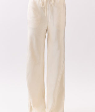 Satin Drawstring Wide Pants