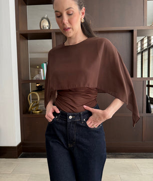 Elegant Cape Sleeve Top