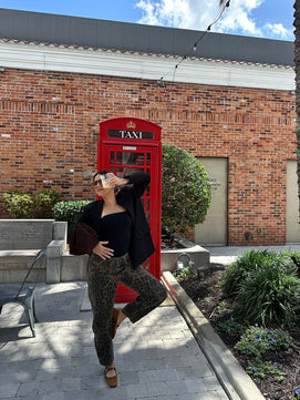 Leopard Print Wide-Leg Pants