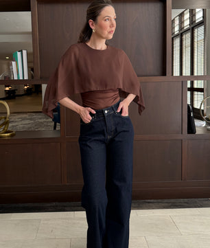 Elegant Cape Sleeve Top