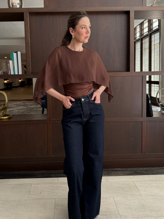 Elegant Cape Sleeve Top