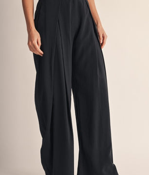 Modal Pleated Wide Leg Trousers