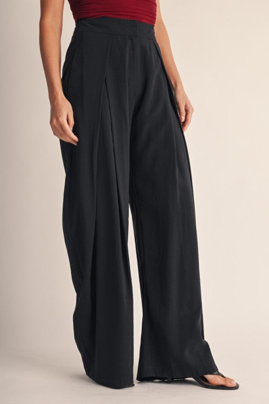 Modal Pleated Wide Leg Trousers