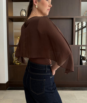 Elegant Cape Sleeve Top