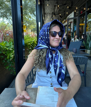 Polka Dot Faux Silk Square Scarf