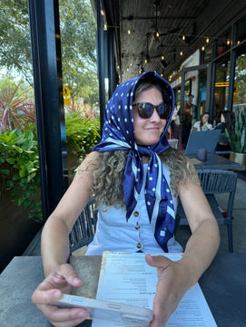 Polka Dot Faux Silk Square Scarf