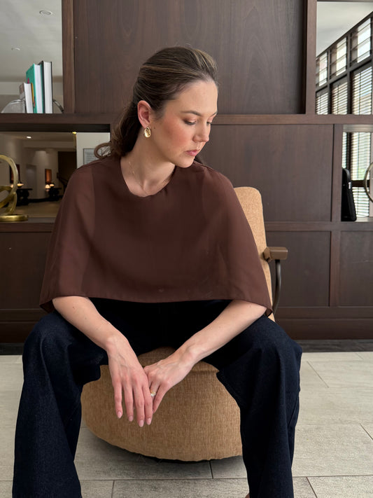 Elegant Cape Sleeve Top