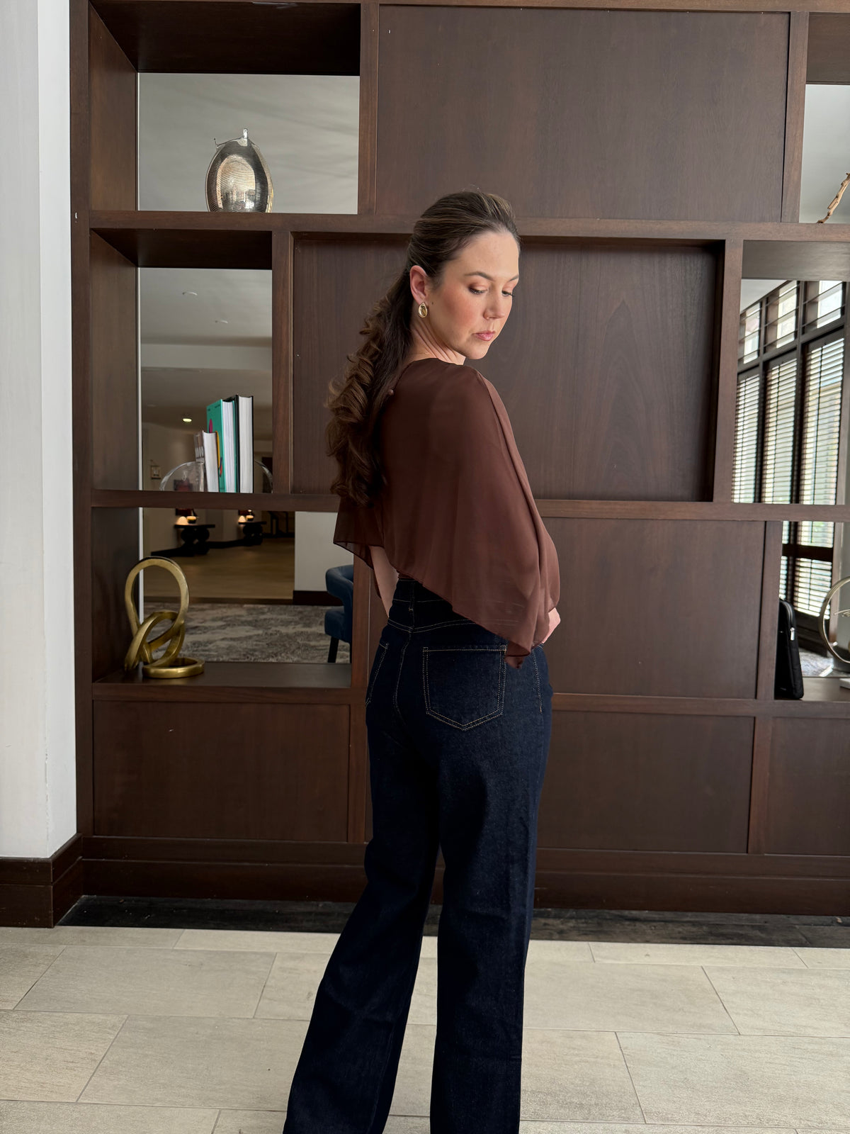 Elegant Cape Sleeve Top