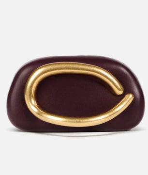 Gold Closure Box Clutch