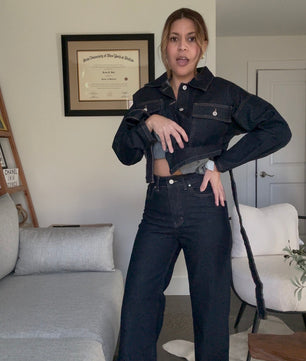 Denim Pants Suit Set
