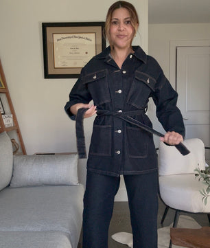 Denim Pants Suit Set