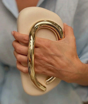 Gold Closure Box Clutch