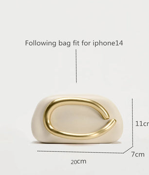 Gold Closure Box Clutch