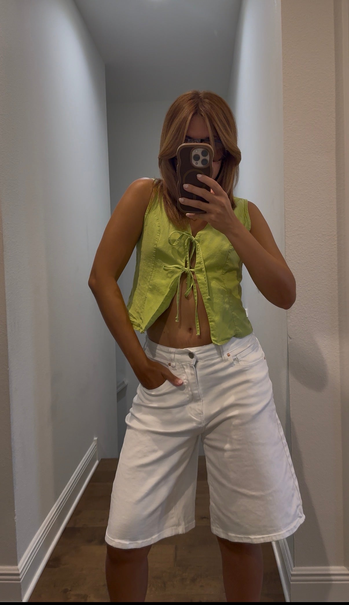 Relaxed  Fit Denim Bermuda Jean Shorts