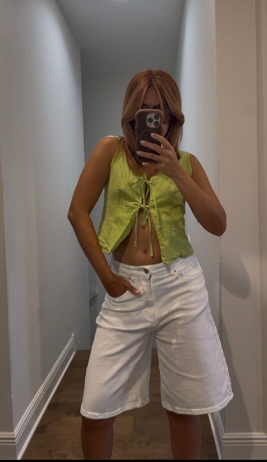 Relaxed  Fit Denim Bermuda Jean Shorts