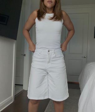 Relaxed  Fit Denim Bermuda Jean Shorts