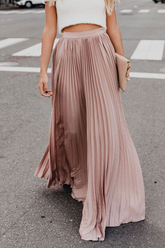 Pleated maxi skirt