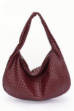 Weaved Faux Leather Soft Shoulder Bag