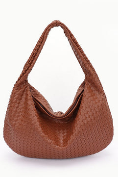 Weaved Faux Leather Soft Shoulder Bag