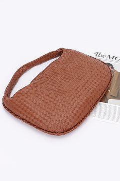 Weaved Faux Leather Soft Shoulder Bag