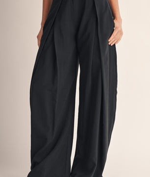 Modal Pleated Wide Leg Trousers