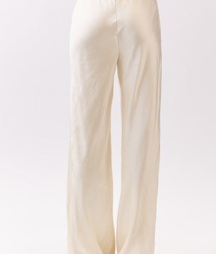 Satin Drawstring Wide Pants