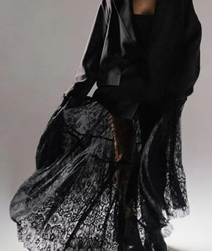 Sheer Lace Maxi Skirt