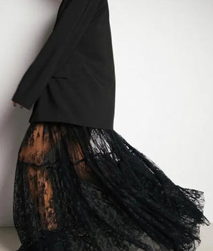 Sheer Lace Maxi Skirt